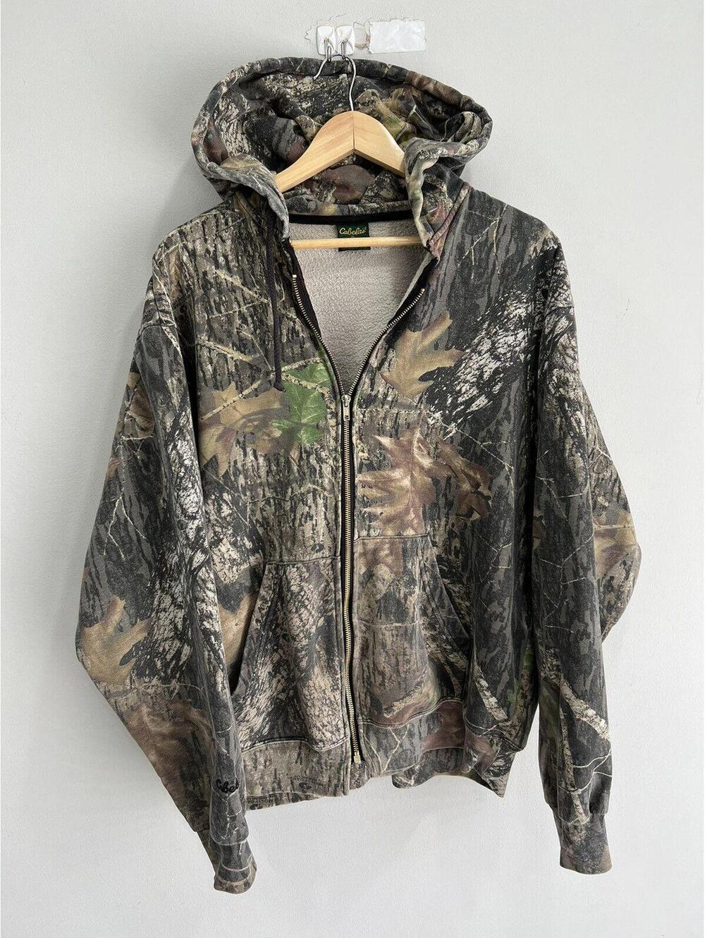Vintage Camo Real Tree Hoodie Zip Up Sweater mossy oaks